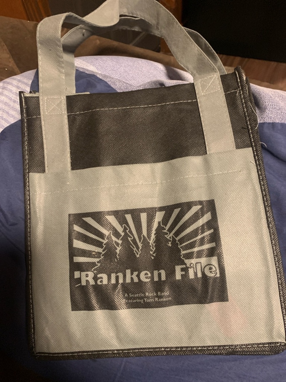 Ranken File Gray and Black Reusable Tote